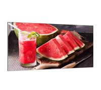DarHaus Cache-plaque en verre - 90 x 52 cm - pour cuisinières électriques ou à induction - Plaque de protection anti-éclaboussures, planche à découper décorative aspect, Pastèque Fruit