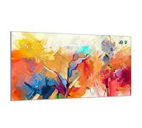 DarHaus Cache-plaque en verre - 90 x 52 cm - pour cuisinières électriques ou à induction - Plaque de protection anti-éclaboussures, planche à découper décorative aspect, Pièce Coloré