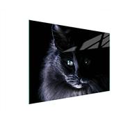 DarHaus Couvercle pour plaque de cuisson universelle en céramique, à induction, Planche à découper en verre 40 x 30 cm, protection anti-éclaboussures, plaque en verre, cuisine, Chat Noir