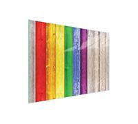 DarHaus Couvercle pour plaque de cuisson universelle en céramique, à induction, Planche à découper en verre 40 x 30 cm, protection anti-éclaboussures, plaque en verre, cuisine, Bois Coloré