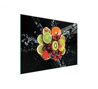 DarHaus Couvercle pour plaque de cuisson universelle en céramique, à induction, Planche à découper en verre 40 x 30 cm, protection anti-éclaboussures, plaque en verre, cuisine, Fruit Coloré