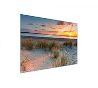 DarHaus Couvercle pour plaque de cuisson universelle en céramique, à induction, Planche à découper en verre 40 x 30 cm, protection anti-éclaboussures, plaque en verre, cuisine, Plage Soleil