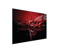 DarHaus Couvercle pour plaque de cuisson universelle en céramique, à induction, Planche à découper en verre 40 x 30 cm, protection anti-éclaboussures, plaque en verre, cuisine, Chili Rouge