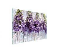 DarHaus Couvercle pour plaque de cuisson universelle en céramique, à induction, Planche à découper en verre 40 x 30 cm, protection anti-éclaboussures, plaque en verre, cuisine, Lavande Violet
