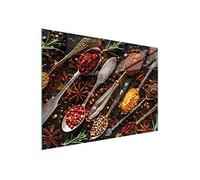 DarHaus Couvercle pour plaque de cuisson universelle en céramique, à induction, Planche à découper en verre 40 x 30 cm, protection anti-éclaboussures, plaque en verre, cuisine, Ardoise Épices
