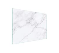 DarHaus Couvercle pour plaque de cuisson universelle en céramique, à induction, Planche à découper en verre 40 x 30 cm, protection anti-éclaboussures, plaque en verre, cuisine, Marbre Blanc