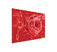 DarHaus Couvercle pour plaque de cuisson universelle en céramique, à induction, Planche à découper en verre 40 x 30 cm, protection anti-éclaboussures, plaque en verre, cuisine, Framboise Rouge