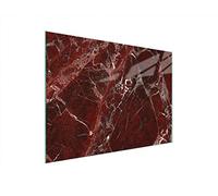 DarHaus Couvercle pour plaque de cuisson universelle en céramique, à induction, Planche à découper en verre 40 x 30 cm, protection anti-éclaboussures, plaque en verre, cuisine, Marbre Rouge