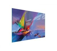 DarHaus Couvercle pour plaque de cuisson universelle en céramique, à induction, Planche à découper en verre 40 x 30 cm, protection anti-éclaboussures, plaque en verre, cuisine, Abstraction Coloré