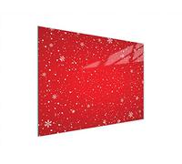 DarHaus Couvercle pour plaque de cuisson universelle en céramique, à induction, Planche à découper en verre 40 x 30 cm, protection anti-éclaboussures, plaque en verre, cuisine, Rouge