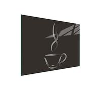 DarHaus Couvercle pour plaque de cuisson universelle en céramique, à induction, Planche à découper en verre 30 x 22 cm, protection anti-éclaboussures, plaque en verre, cuisine, Café Noir