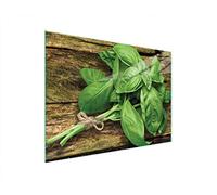 DarHaus Couvercle pour plaque de cuisson universelle en céramique, à induction, Planche à découper en verre 40 x 30 cm, protection anti-éclaboussures, plaque en verre, cuisine, Basilic Vert