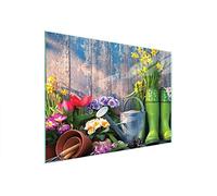 DarHaus Couvercle pour plaque de cuisson universelle en céramique, à induction, Planche à découper en verre 40 x 30 cm, protection anti-éclaboussures, plaque en verre, cuisine, Jardin Bois