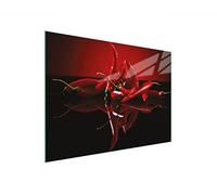 DarHaus Couvercle pour plaque de cuisson universelle en céramique, à induction, Planche à découper en verre 30 x 22 cm, protection anti-éclaboussures, plaque en verre, cuisine, Chili Rouge