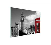 DarHaus Couvercle pour plaque de cuisson universelle en céramique, à induction, Planche à découper en verre 40 x 30 cm, protection anti-éclaboussures, plaque en verre, cuisine, Londres Grand-Ben