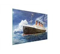 DarHaus Couvercle pour plaque de cuisson universelle en céramique, à induction, Planche à découper en verre 40 x 30 cm, protection anti-éclaboussures, plaque en verre, cuisine, Titanic Mer