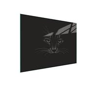 DarHaus Couvercle pour plaque de cuisson universelle en céramique, à induction, Planche à découper en verre 40 x 30 cm, protection anti-éclaboussures, plaque en verre, cuisine, Chat Noir