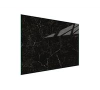 DarHaus Couvercle pour plaque de cuisson universelle en céramique, à induction, Planche à découper en verre 30 x 22 cm, protection anti-éclaboussures, plaque en verre, cuisine, Marbre Noir