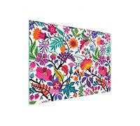 DarHaus Couvercle pour plaque de cuisson universelle en céramique, à induction, Planche à découper en verre 40 x 30 cm, protection anti-éclaboussures, plaque en verre, cuisine, Fleur Coloré