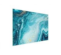 DarHaus Couvercle pour plaque de cuisson universelle en céramique, à induction, Planche à découper en verre 40 x 30 cm, protection anti-éclaboussures, plaque en verre, cuisine, Marbre Turquoise