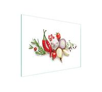 DarHaus Couvercle pour plaque de cuisson universelle en céramique, à induction, Planche à découper en verre 40 x 30 cm, protection anti-éclaboussures, plaque en verre, cuisine, Légumes Cuisine