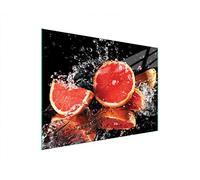 DarHaus Couvercle pour plaque de cuisson universelle en céramique, à induction, Planche à découper en verre 40 x 30 cm, protection anti-éclaboussures, plaque en verre, cuisine, Pamplemousse Noir