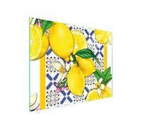 DarHaus Planche à découper en verre 52 x 40 cm, Citron Jaune