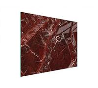 DarHaus Planche à découper en verre 52 x 40 cm, Marbre Rouge