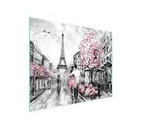 DarHaus Planche à découper en verre 52 x 40 cm Paris Rose