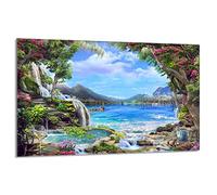 DarHaus Plaque de protection pour plaque de cuisson - 80 x 52 cm - 1 pièce - Protection contre les éclaboussures - Planche à découper - Paysage Coloré