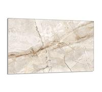 DarHaus Plaque de protection pour plaque de cuisson - 80 x 52 cm - 1 pièce - Protection contre les éclaboussures - Planche à découper - Marbre Beige