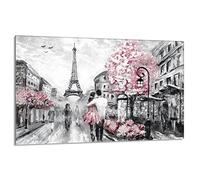 DarHaus Plaque de protection pour plaque de cuisson - 80 x 52 cm - 1 pièce - Protection contre les éclaboussures - Planche à découper - Paris Rose