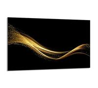 DarHaus Plaque de protection pour plaque de cuisson - 80 x 52 cm - 1 pièce - Protection contre les éclaboussures - Planche à découper - Doré Noir