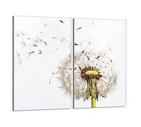 DarHaus Plaque de protection universelle pour plaque de cuisson 2x30x52cm Pour plaques de cuisson Protection contre les éclaboussures Planche a découper en verre trempé Décoration, Pissenlit Blanc