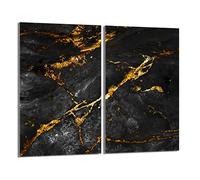 DarHaus Plaque de protection universelle pour plaque de cuisson 2x30x52cm Pour plaques de cuisson Protection contre les éclaboussures Planche a découper en verre trempé Décoration, Marbre Or