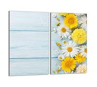 DarHaus Plaque de protection universelle pour plaque de cuisson 2x30x52cm Pour plaques de cuisson Protection contre les éclaboussures Planche a découper en verre trempé Décoration, Gerberas Bois