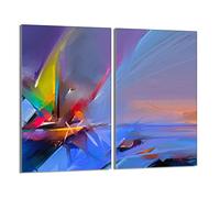 DarHaus Plaque de protection universelle pour plaque de cuisson 2x30x52cm Pour plaques de cuisson Protection contre les éclaboussures Planche a découper en verre trempé Décoration, Abstraction Coloré