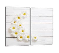 DarHaus Plaque de protection universelle pour plaque de cuisson 2x30x52cm Pour plaques de cuisson Protection contre les éclaboussures Planche a découper en verre trempé Décoration, Marguerite Bois