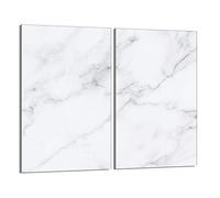DarHaus Plaque de protection universelle pour plaque de cuisson 2x30x52cm Pour plaques de cuisson Protection contre les éclaboussures Planche a découper en verre trempé Décoration, Marbre Blanc
