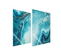 DarHaus Plaque de protection universelle pour plaque de cuisson 2x35x52cm Pour plaques de cuisson Protection contre les éclaboussures Planche a découper en verre trempé Décoration, Marbre Turquoise