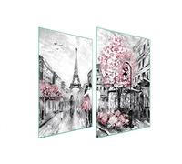 DarHaus Plaque de protection universelle pour plaque de cuisson 2x35x52cm Pour plaques de cuisson Protection contre les éclaboussures Planche a découper en verre trempé Décoration, Paris Rose