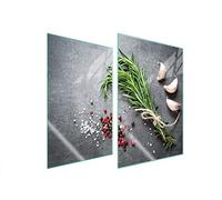 DarHaus Plaque de protection universelle pour plaque de cuisson 2x35x52cm Pour plaques de cuisson Protection contre les éclaboussures Planche a découper en verre trempé Décoration, Ardoise Romarin