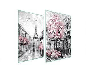 DarHaus Plaque de protection universelle pour plaque de cuisson 2x35x52cm Pour plaques de cuisson Protection contre les éclaboussures Planche a découper en verre trempé Décoration, Paris Rose