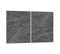 DarHaus Plaque de protection universelle pour plaque de cuisson 2x40x52cm Pour plaques de cuisson Protection contre les éclaboussures Planche découper en verre trempé Décoration, Ardoise Gris