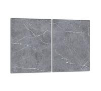 DarHaus Plaque de protection universelle pour plaque de cuisson 2x40x52cm Pour plaques de cuisson Protection contre les éclaboussures Planche découper en verre trempé Décoration, Marbre Gris
