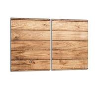 DarHaus Plaque de protection universelle pour plaque de cuisson 2x40x52cm Pour plaques de cuisson Protection contre les éclaboussures Planche découper en verre trempé Décoration, Bois Brun