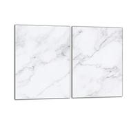 DarHaus Plaque de protection universelle pour plaque de cuisson 2x40x52cm Pour plaques de cuisson Protection contre les éclaboussures Planche découper en verre trempé Décoration, Marbre Blanc