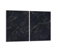 DarHaus Plaque de protection universelle pour plaque de cuisson 2x40x52cm Pour plaques de cuisson Protection contre les éclaboussures Planche découper en verre trempé Décoration, Marbre Noir
