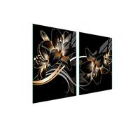 DarHaus Plaque de protection universelle pour plaque de cuisson 2x45x52cm Pour plaques de cuisson Protection contre les éclaboussures Planche découper en verre trempé Décoration, Orchidée Noir