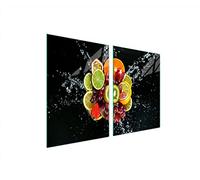 DarHaus Plaque de protection universelle pour plaque de cuisson 2x45x52cm Pour plaques de cuisson Protection contre les éclaboussures Planche découper en verre trempé Décoration, Fruit Coloré